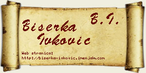 Biserka Ivković vizit kartica